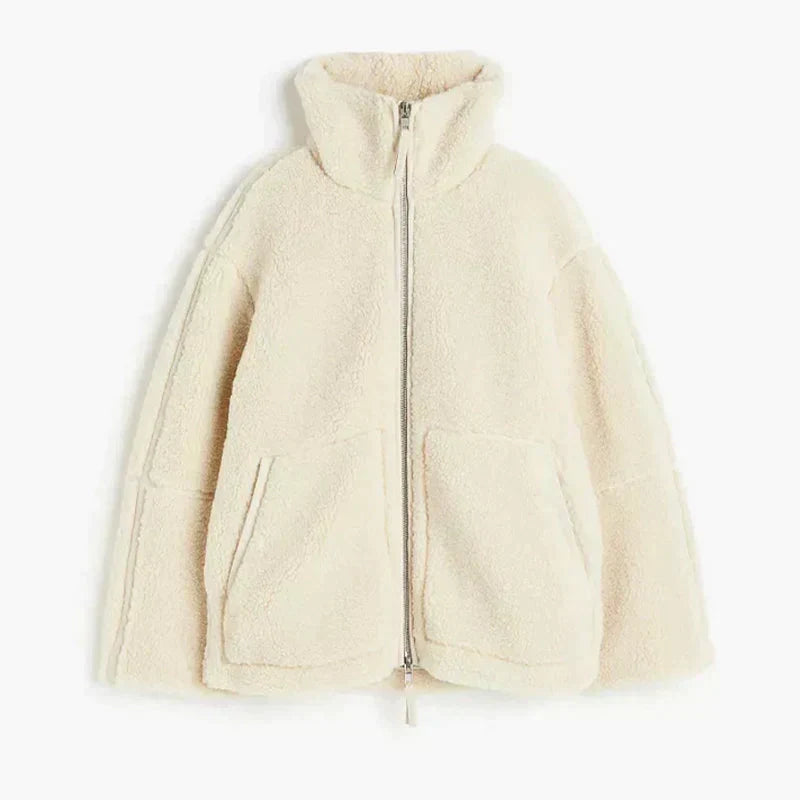 Veste teddy oversize, vue de dos