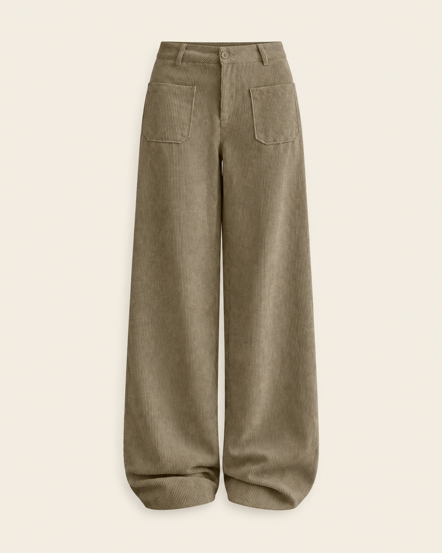 Pantalon large décontracté kaki, packshot