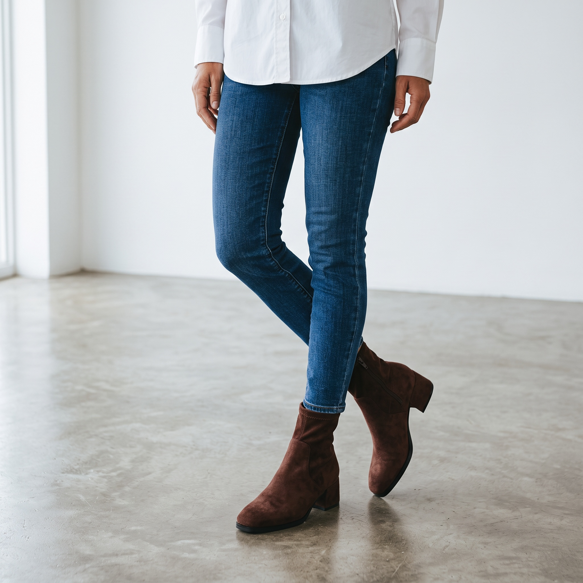 Charlotte Bottines marron vue côté