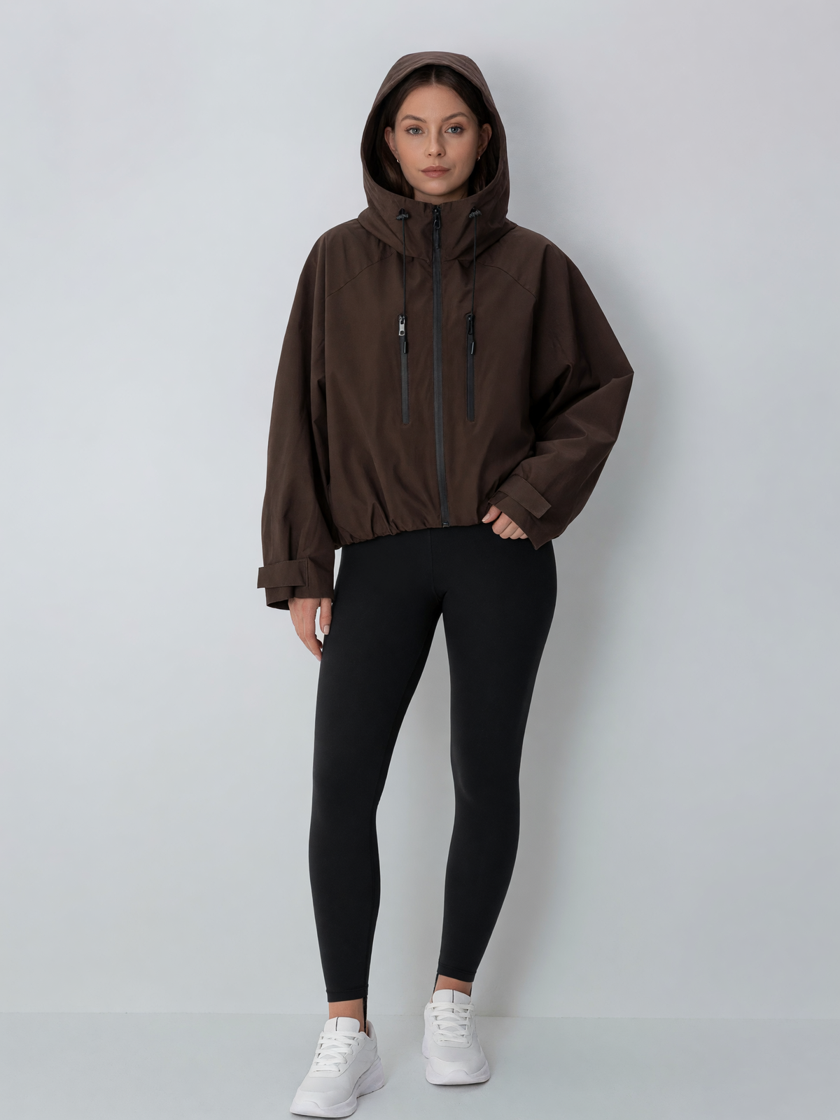 Victoire marron moka trois-quarts capuche