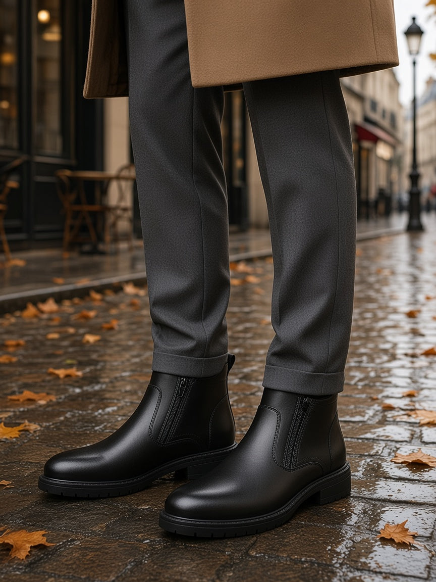 Auguste Boots cuir - Noir portées