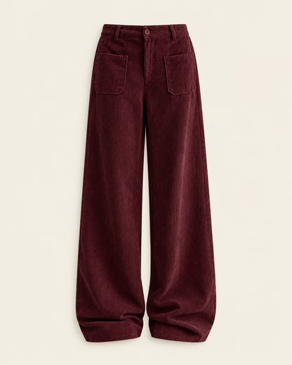 Pantalon large décontracté bordeaux, packshot