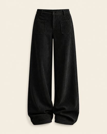 Pantalon large décontracté noir, vue packshot
