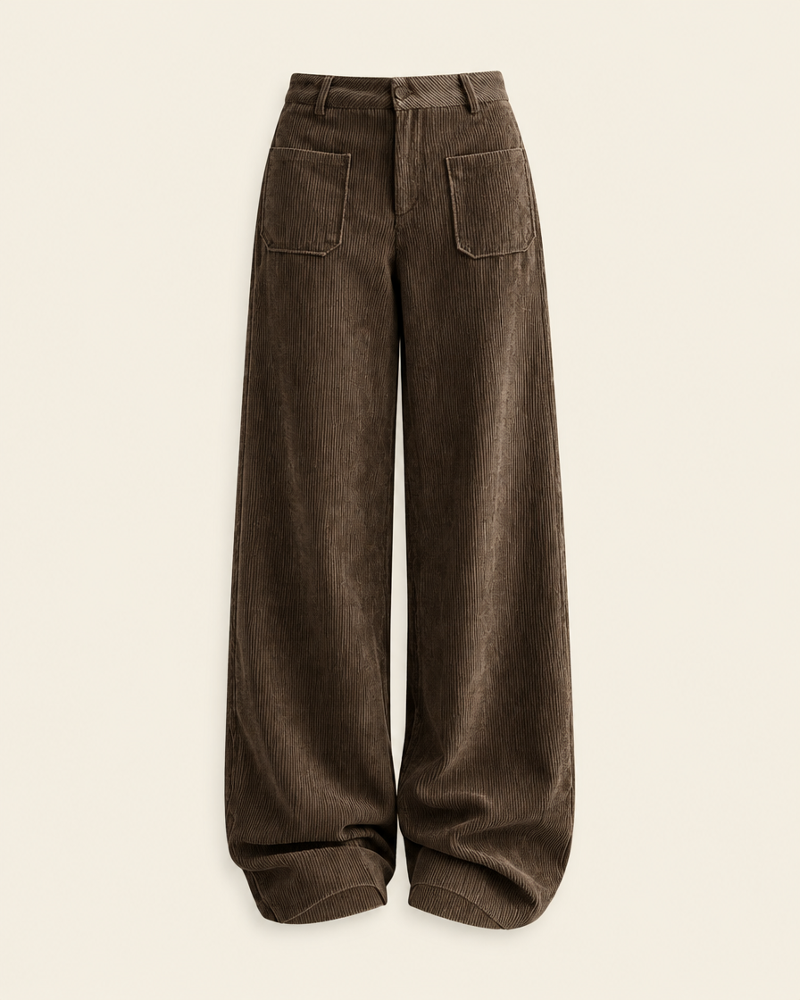 Pantalon large décontracté café, packshot