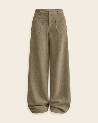 Pantalon large décontracté kaki, packshot