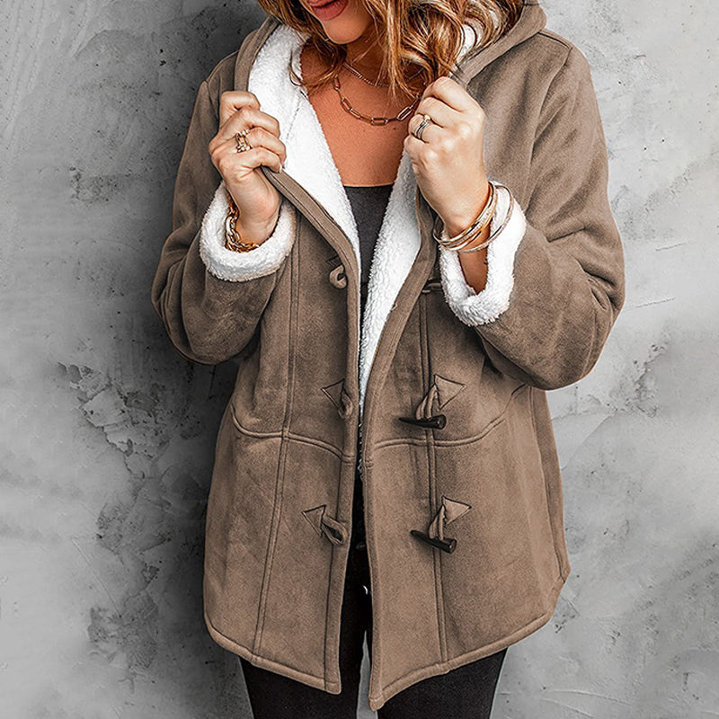 Manteau à capuche effet suède, vue produit