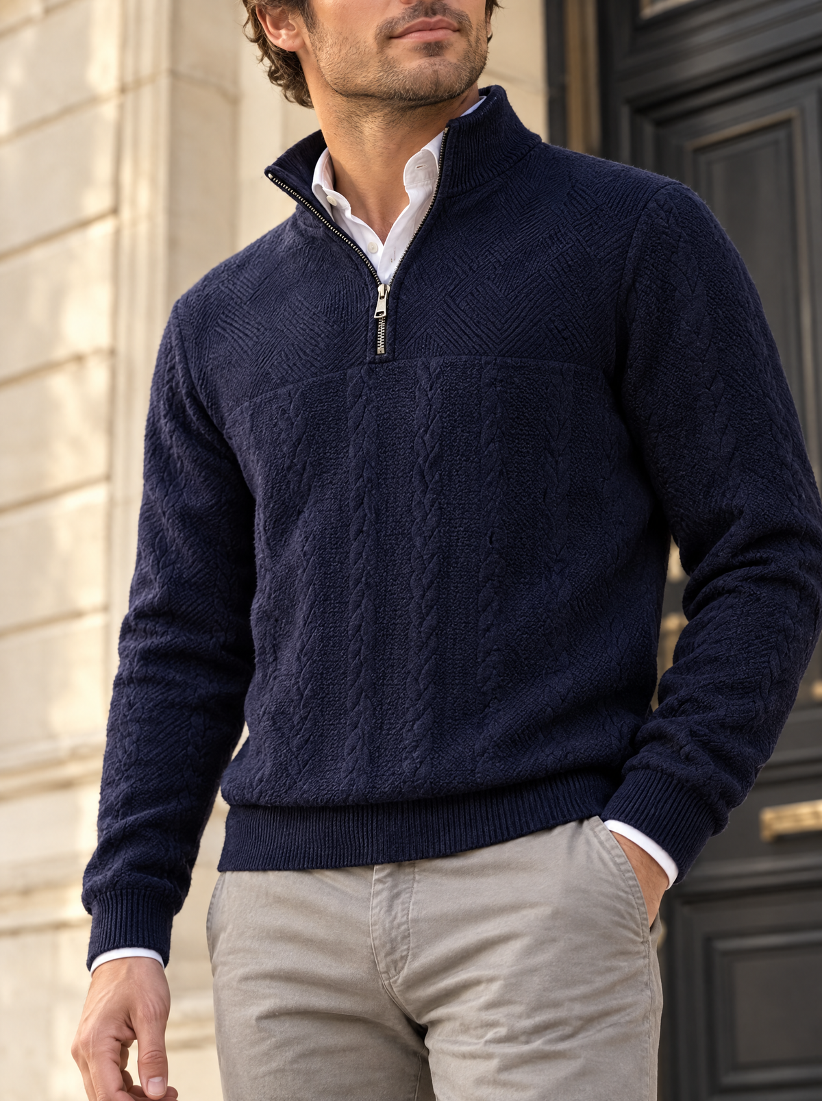 Pull camionneur Henry Bleu - Vauclaire Paris