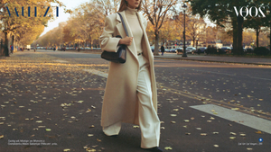 Vauclaire Paris - manteau crème en cachemire, boulevard parisien en automne